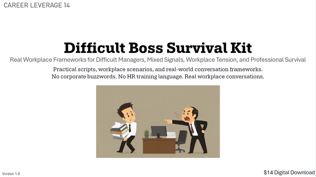 Difficult Boss Survival Kit | Workplace Scripts & Conversation Frameworks