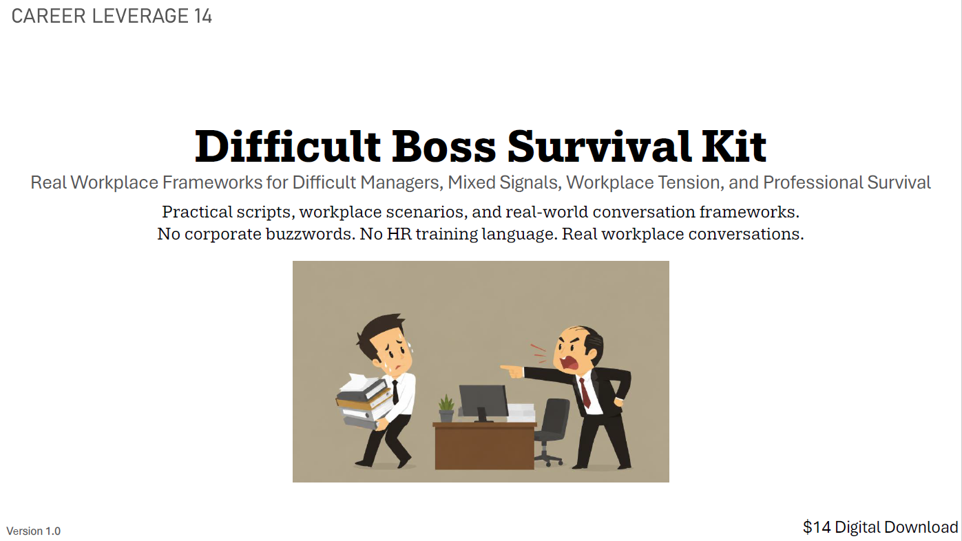 Difficult Boss Survival Kit | Workplace Scripts & Conversation Frameworks
